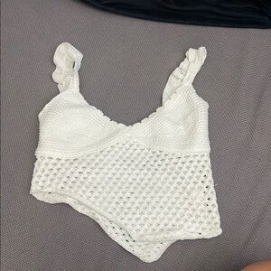 White Crochet Tank Top